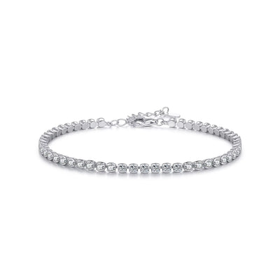 925 Sterling Silver Sparkling CZ Tennis Bracelet round Zirconia Platinum Plated Bracelet for Women Fine Jewelry