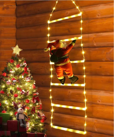 1.5/3M Christmas Decoration LED Santa Claus Climbing Ladder Light USB Plug 8 Flashing Modes