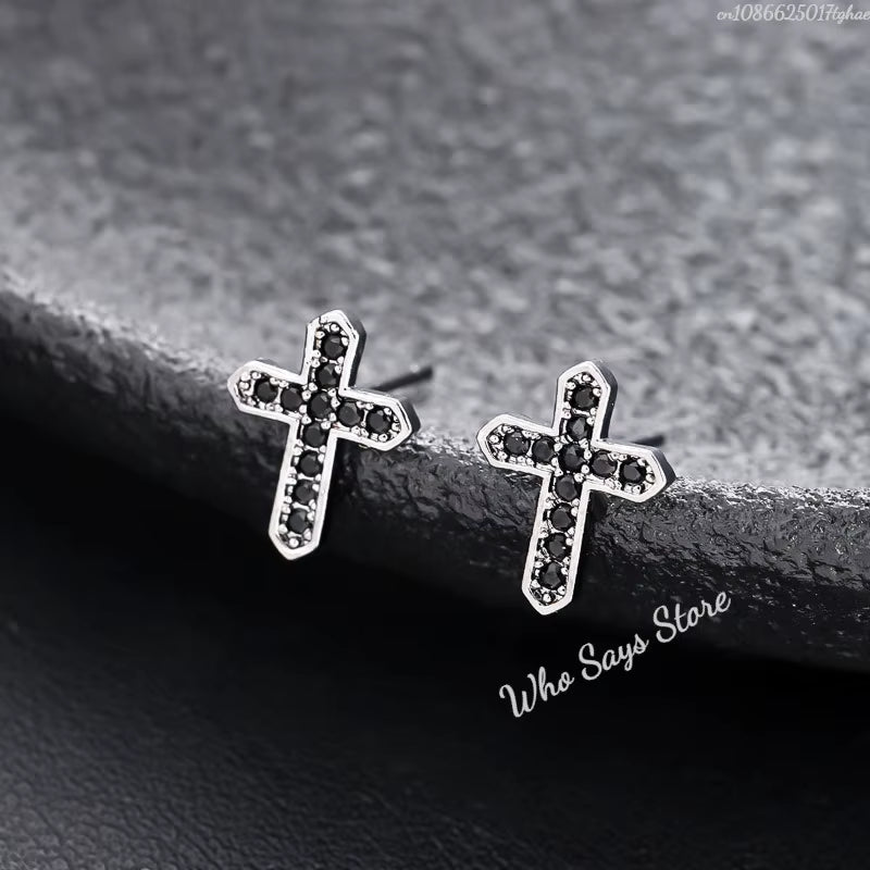 Stainless Steel Earrings Hip Hop Jewelry Stud Earring Iced Out Zircon Dollar Sign Gold Plated Earrings for Women