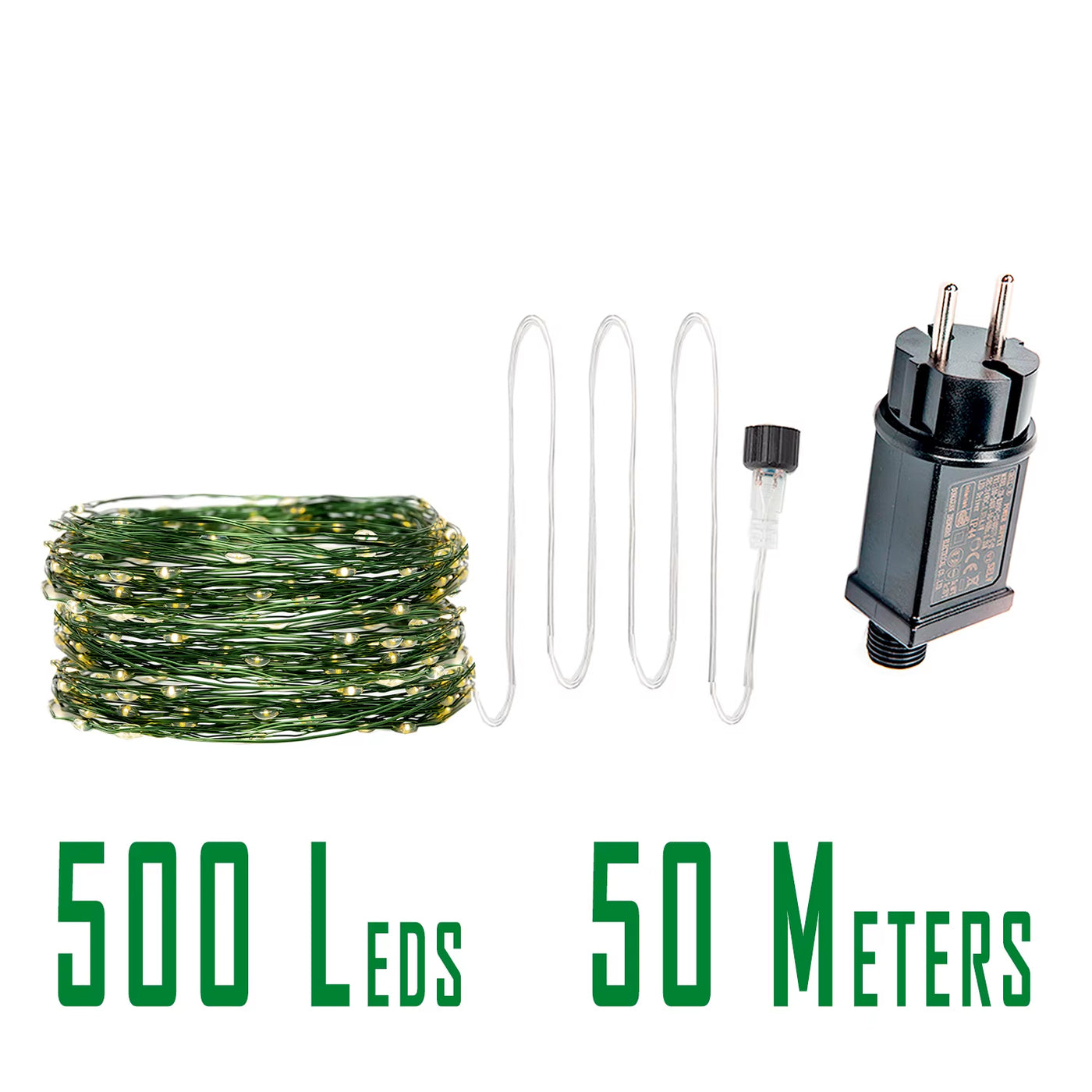 10-200M 2000LED Green Wire Fairy String Light Garland Waterproof for Christmas