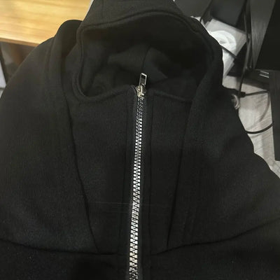 Unisex Balaclava Hoodie Warm Loose Hooded Jacket Zip-Up Casual Jacket with Face Mask