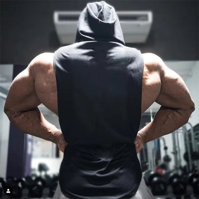 Stringers Sleeveless Vest Hoodie Top for Men Singlets Shirt Cotton Fitness