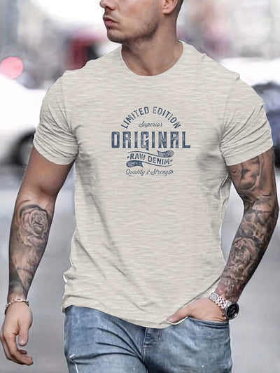 Mens Oversized Letter Print round Neck Short Sleeve T-Shirt High Quality Breathable