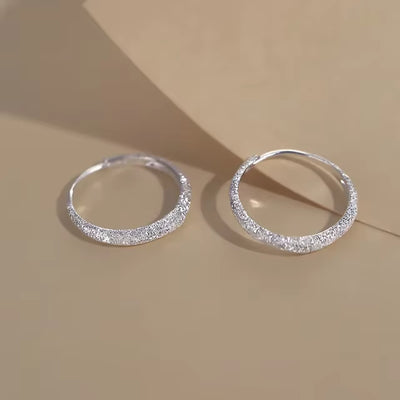 Vintage Shinning Hoop Earrings for Women Piercing Circle Earring Temperament Charm Jewelry