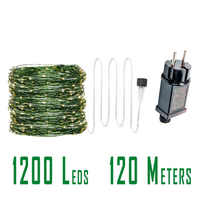 10-200M 2000LED Green Wire Fairy String Light Garland Waterproof for Christmas