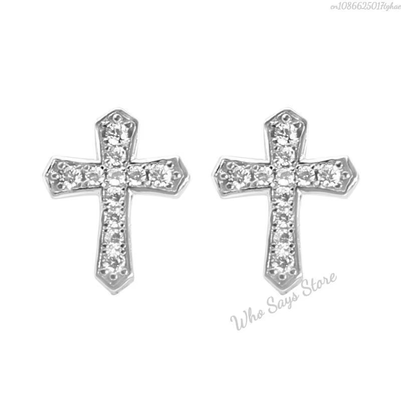 Stainless Steel Earrings Hip Hop Jewelry Stud Earring Iced Out Zircon Dollar Sign Gold Plated Earrings for Women