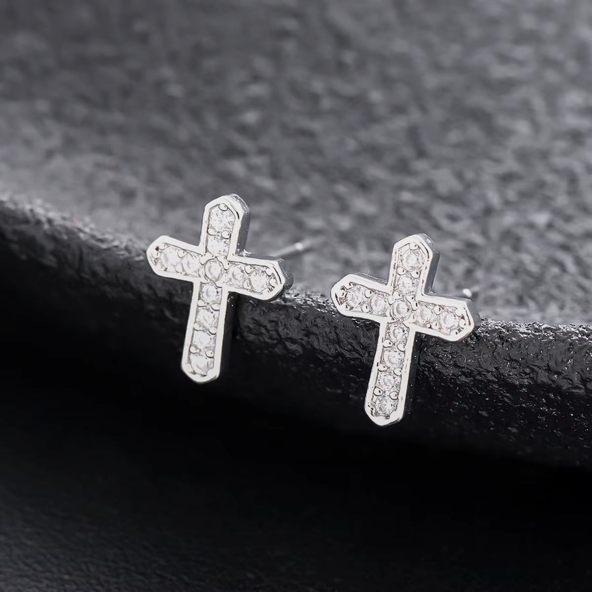 Stainless Steel Earrings Hip Hop Jewelry Stud Earring Iced Out Zircon Dollar Sign Gold Plated Earrings for Women